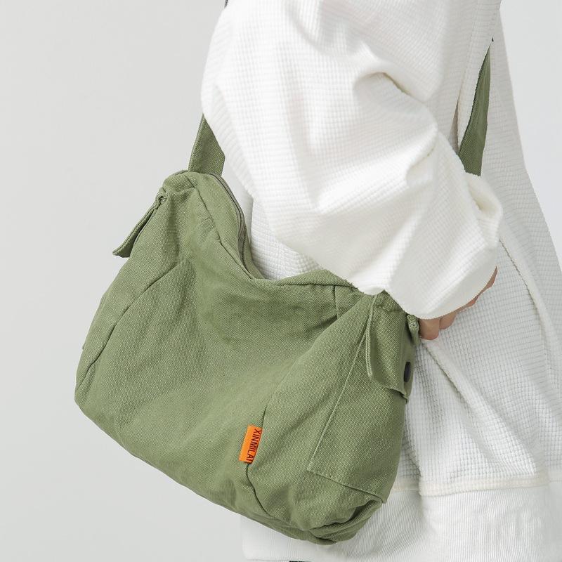 Schooltas schoudertas heren Japanse mode nieuwe eenvoudige canvas messenger bag ins schoudertas student rugzak messenger bag