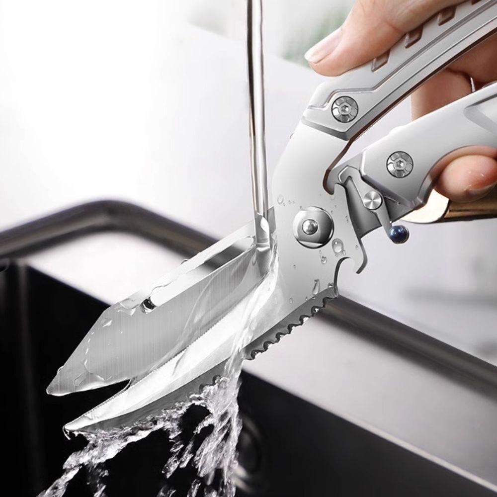 Stainless Steel Chicken Bone Scissor with Safety Buckle Food Scissor Food Cutter  Fish