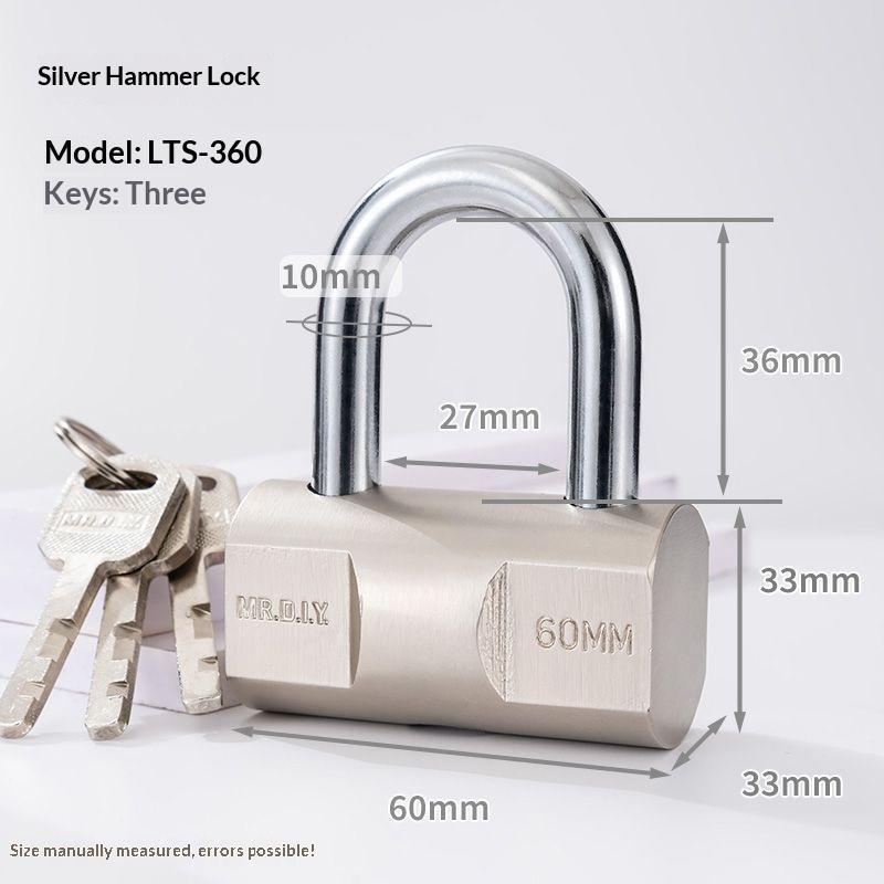 Padlock Anti-theft Rustproof Heavy Duty Waterproof Key Lock for Home Garage Garden Gate Outdoor Storage Use