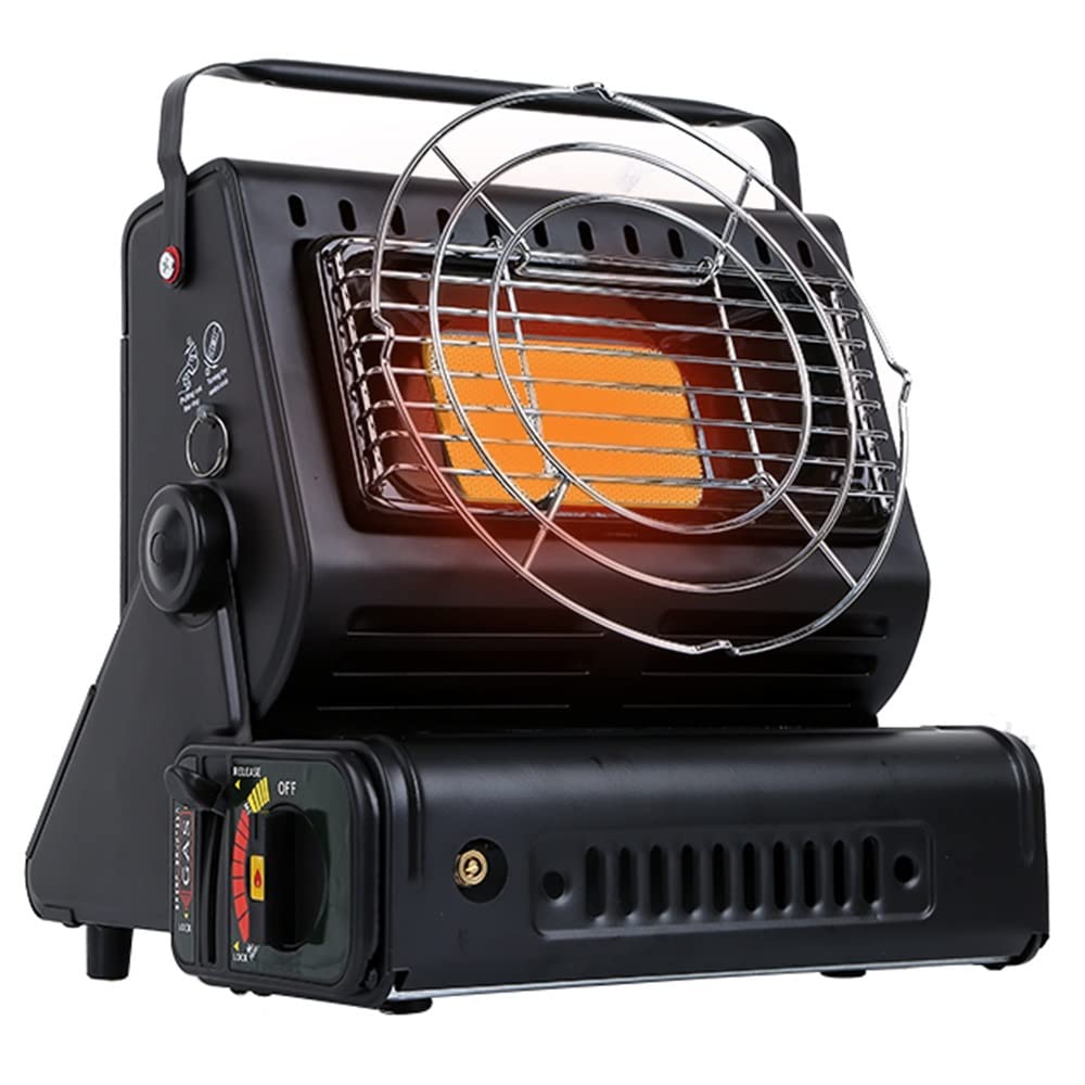 

LKP Black Camping Heater 1.3 KW Gas Heater, Portable Outdoor Ceramic Burning Heater & Stove for Fishing, Camping, Picnic, Travel A