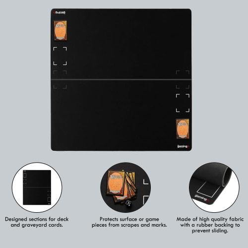 The Gaming Mat Company Extra Large 28.3" X 28.3" X 0.15" (4mm) Thick 2-Player MTG Playmat with Commander Deck Magic the Gathering Cards and Exile Zone
