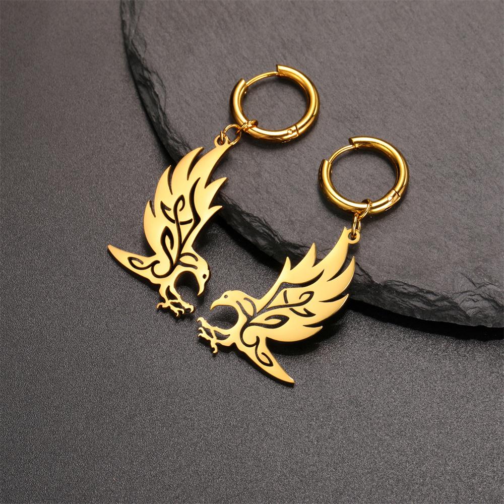 Eagle Birds Earrings for Women Girl Stainless Steel Drop Earring Animal Bird Charms Hoop Earrings Punk Cool Jewelry Gifts