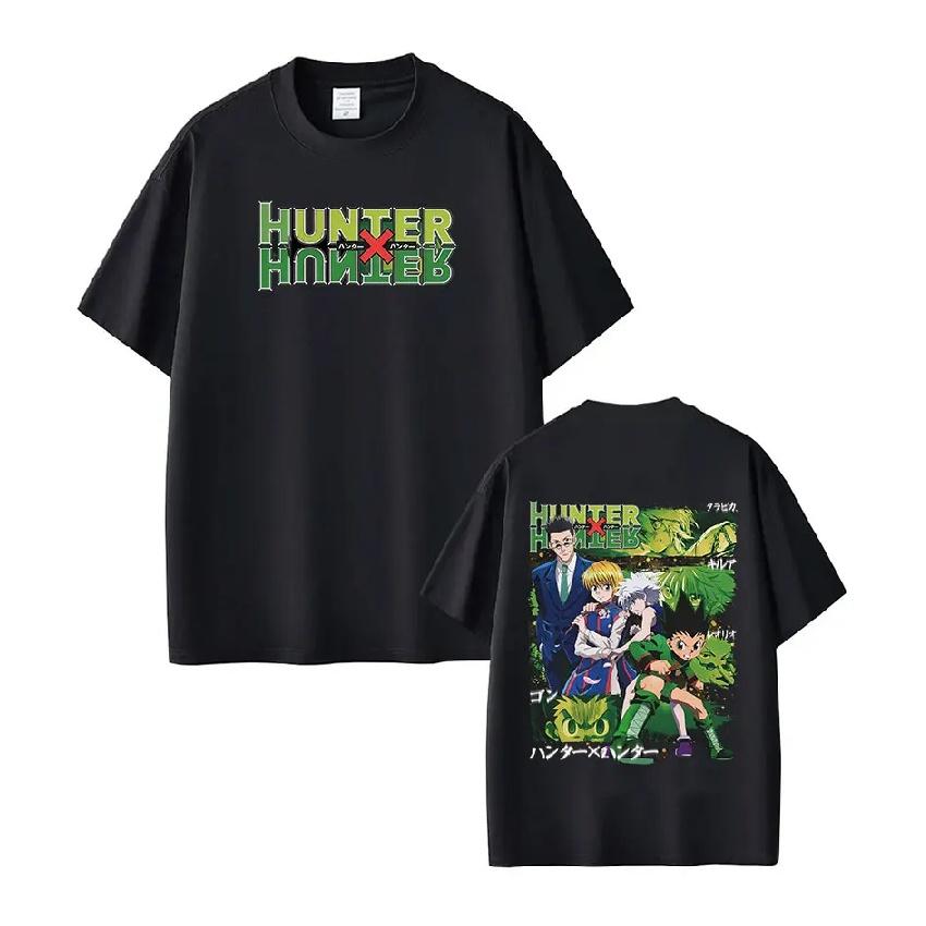 

Anime Hunter X Hunter T Shirt GON FREECSS Killua Zoldyck Kurapika Leorio PaladiKnight T-shirt Men Women Cotton Summer T-shirts S чёрный