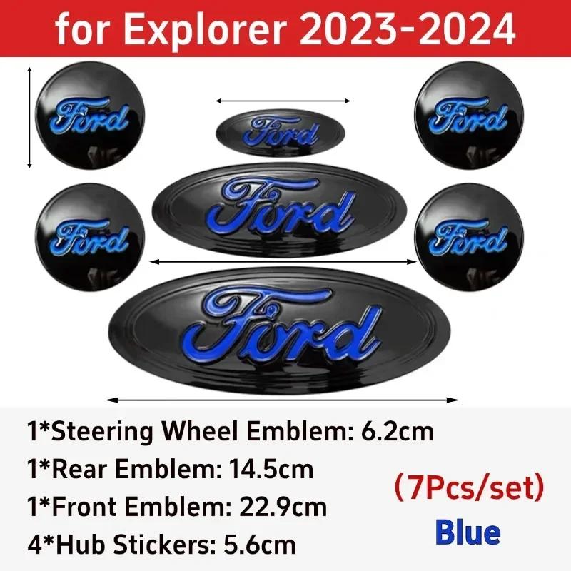 Autoaufkleber Ford 2025 Heißes Auto-Emblem für Ford Focus Edge Explorer Escape Escape ST Kuga Mondeo Taurus Äquator Lenkradaufkleber