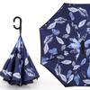 Ring-lock double-layer fully automatic reverse umbrella, long handle, large car umbrella, enlarged, reinforced, thickened, wholesale umbrellas for