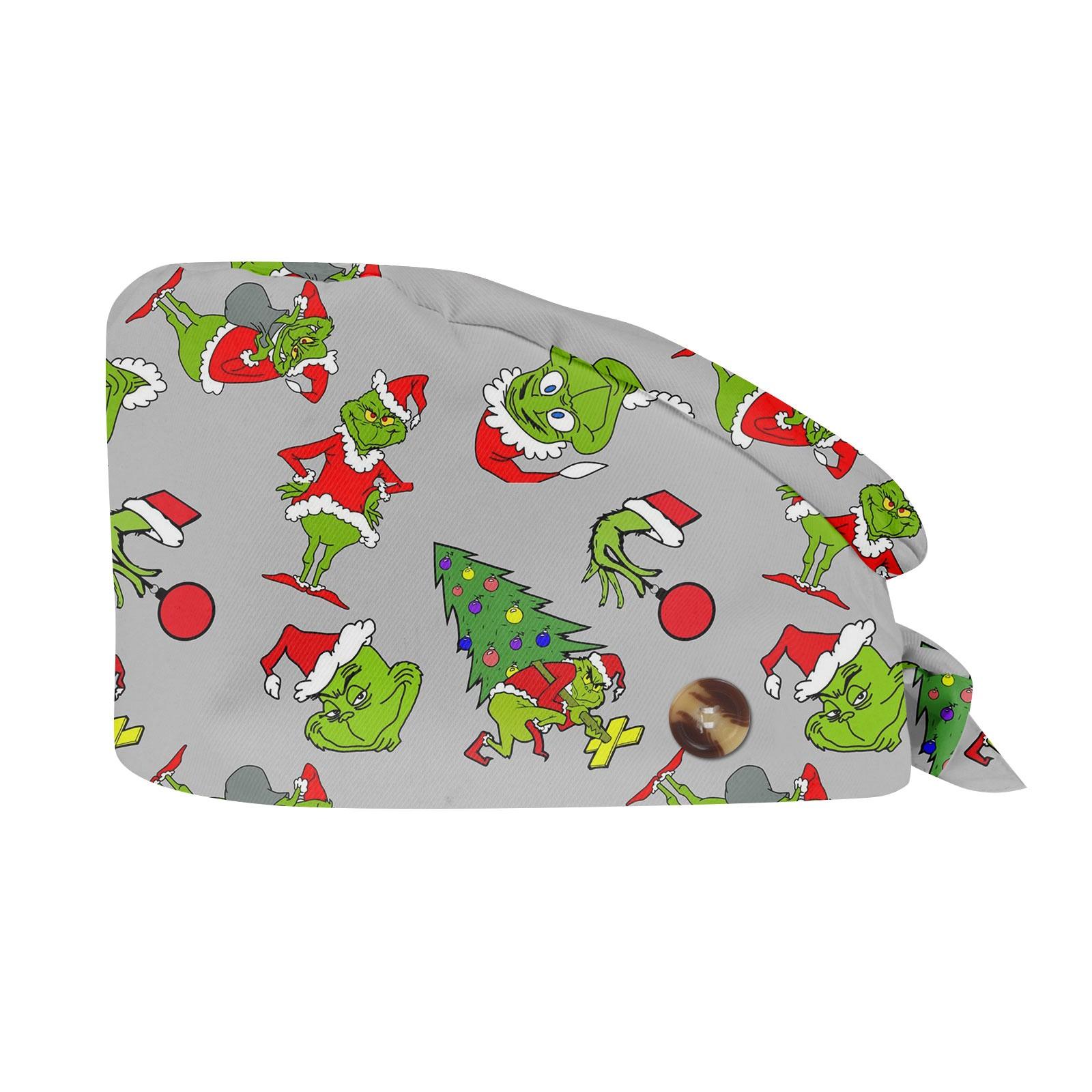 

Fashion Christmas Print Work Hat Casual Wash Hat Bag Cap