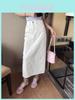 Cotton Blend High Waist Skirt With Zipper For Summer Chic Women