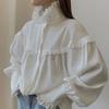 New French Style Lantern Sleeve Lace Loose Shirts Lantern Sleeve Loose Fitting Shirt