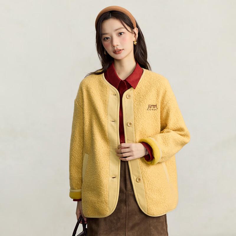 Inman Women s Faux Lamb Wool Embroidered Coat S