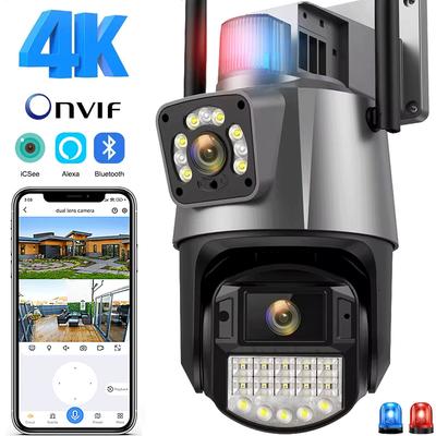 8MP 4K PTZ Zewnętrzny obiektyw Podwójny ekran Wifi Kamera monitorująca CCTV Ochrona wideo Bezpieczeństwo Automatyczne śledzenie kamery