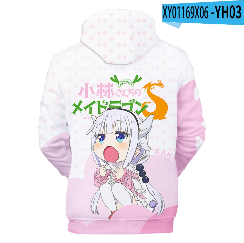 Miss Kobayashi's Dragon Maid Kanna Kamui Cosplay Hoodie Hip Hop Graphic Sweatshirt Poleron Hombre Streetwear Harajuku Clothes