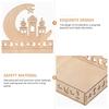 Trä Dessert Beige Eid Dekoration Klassisk Design Hemfest Bordsdekoration Ramadan Söt Servering Träbricka Bricka
