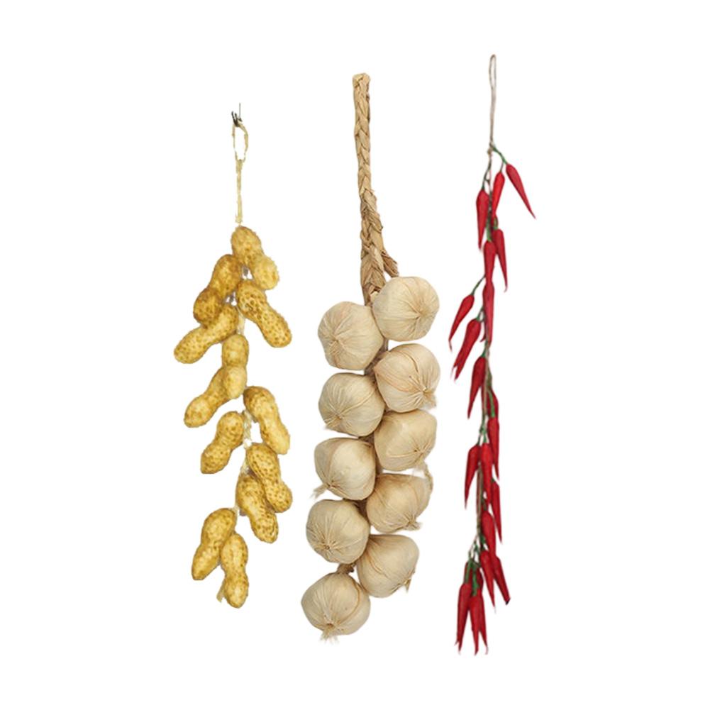 Decorative Simulation Vegetable Models Hanging String Decoration Featuring Chili Pepper Garlic and Peanut for Home Ambiance