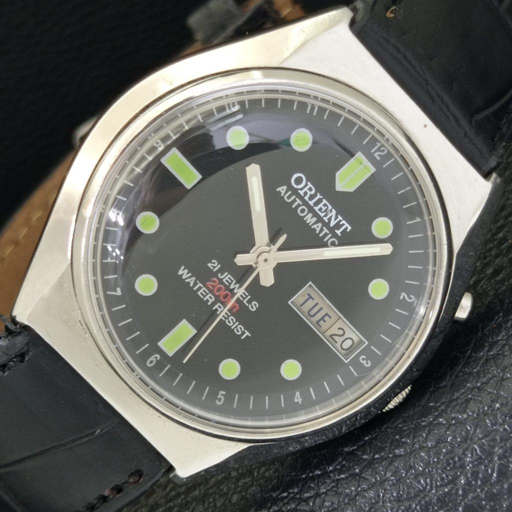 VINTAGE ORIENT AUTOMATIC JAPAN MENS BLACK COLOR DIAL WATCH A700695-5 R204-a700695