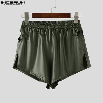 Women Men Elastic Waist Glitter Back Hollow Fitted Mini Pants Shorts