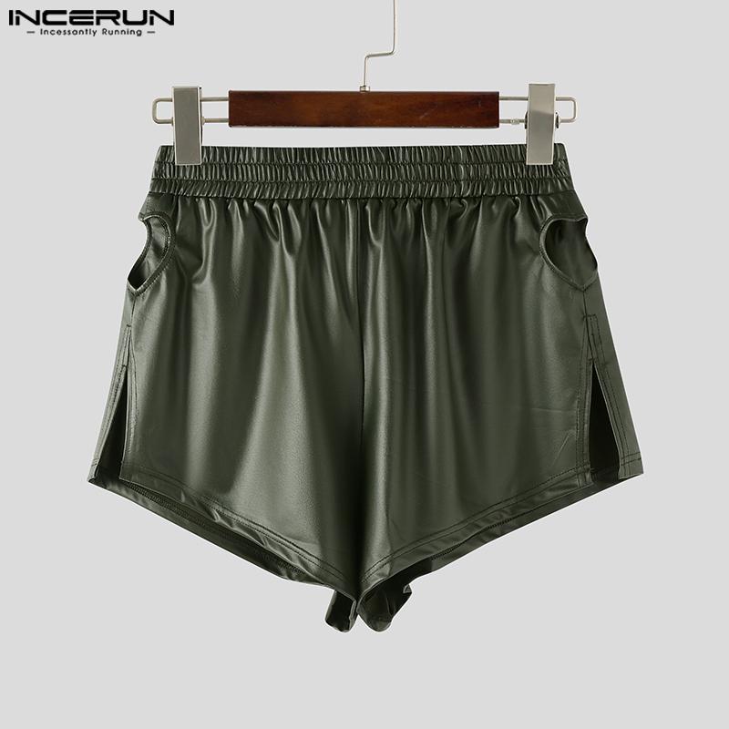 INCERUN Women Men Elastic Waist Glitter Back Hollow Fitted Mini Pants Shorts