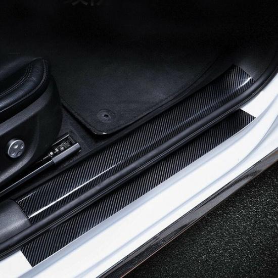 Car Sticker Door Fiber Anti Carbon Body Scratch Protector Sill Scuff Cover Strip