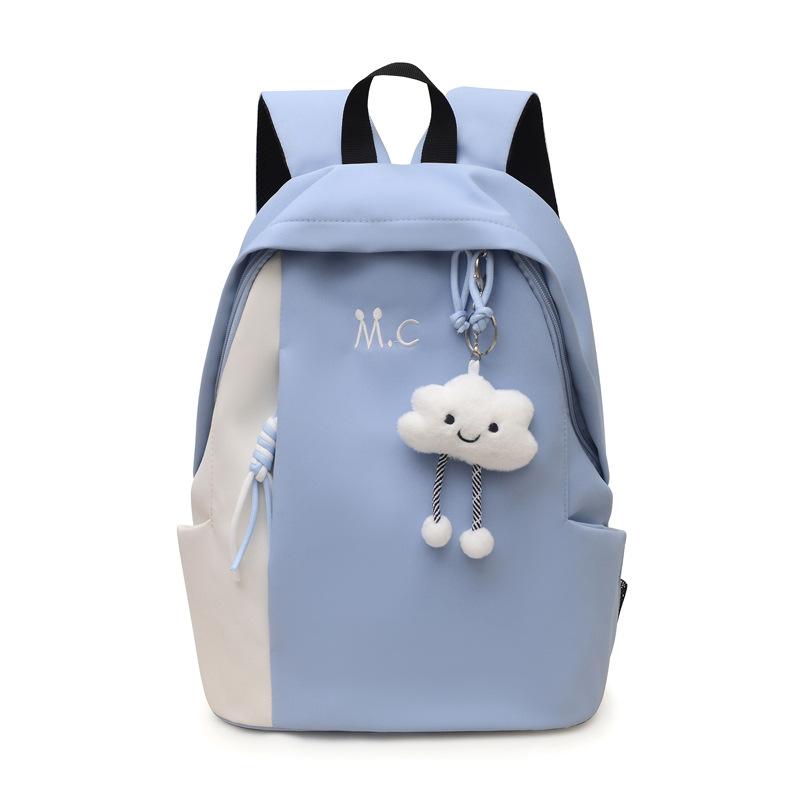 

New Schoolbag Female Elementary School Student Contrast Color High School Junior High School Student Backpack Ins Japanese Large Capacity Backpack single bag