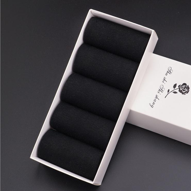 2 Pairs Mens Fashion Dress Cotton Socks Anti Deodorant Large Size Crew Socks Casual Standard Men Business Black Socks Set 45-48