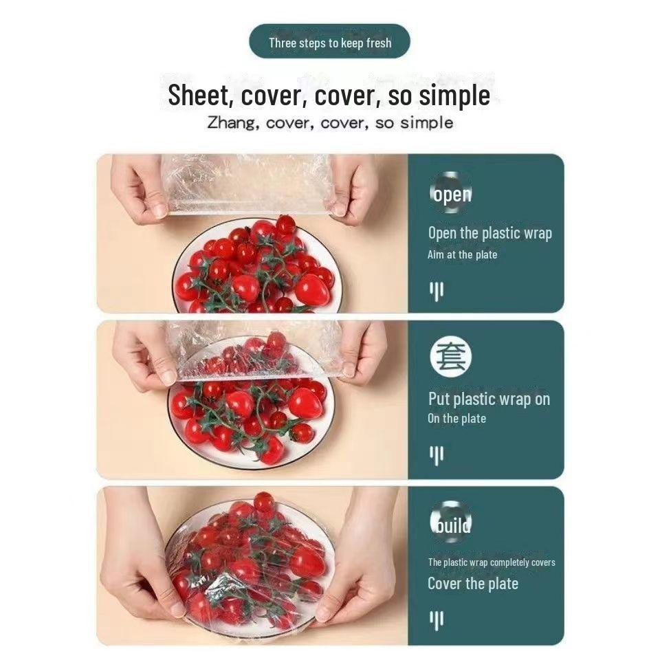 Thickened Elastic Plastic Wrap Set for Plates, Bowls, and Household Use