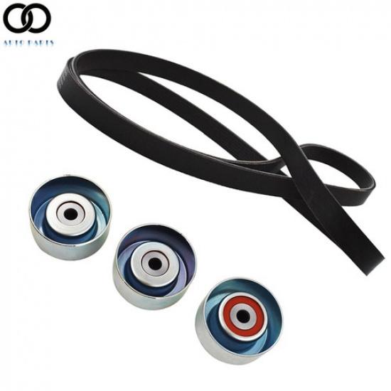 Fit For Toyota 4Runner Tacoma 4.0L Serpentine Drive Belt & 3Pcs Idler Pulley Kit