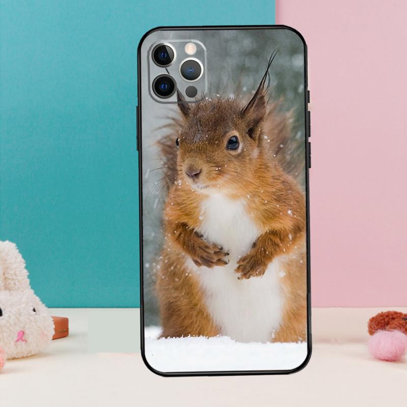 

Cartoon Animal Squirrel Phone Case For iPhone 17 Air 16 15 13 12 11 14 Pro Max 12 13 mini 15 16 Plus 16e Cover Coque iPhone 17Pro MAX