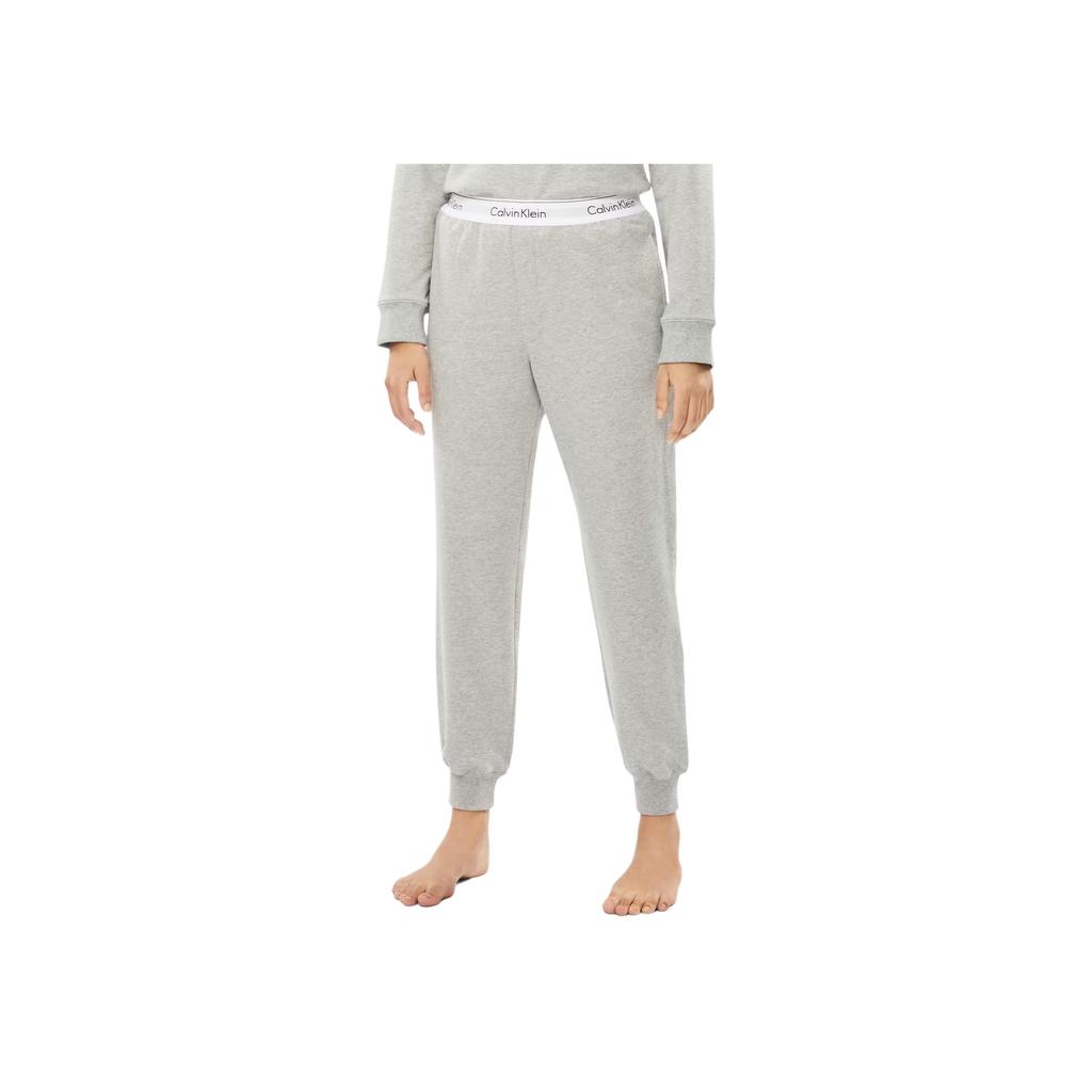 Calvin Klein Letter Minimalist Comfortable Mid Waist Casual Pants Women Bottoms Gray Mixed-Color QS6872-P7A