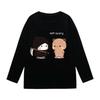 Women's Loose Fit Round-Neck T-Shirt with Color Blocking and Notched Shoulder Sleeve Fall/Winter Printed Long Sleeve Staple Top