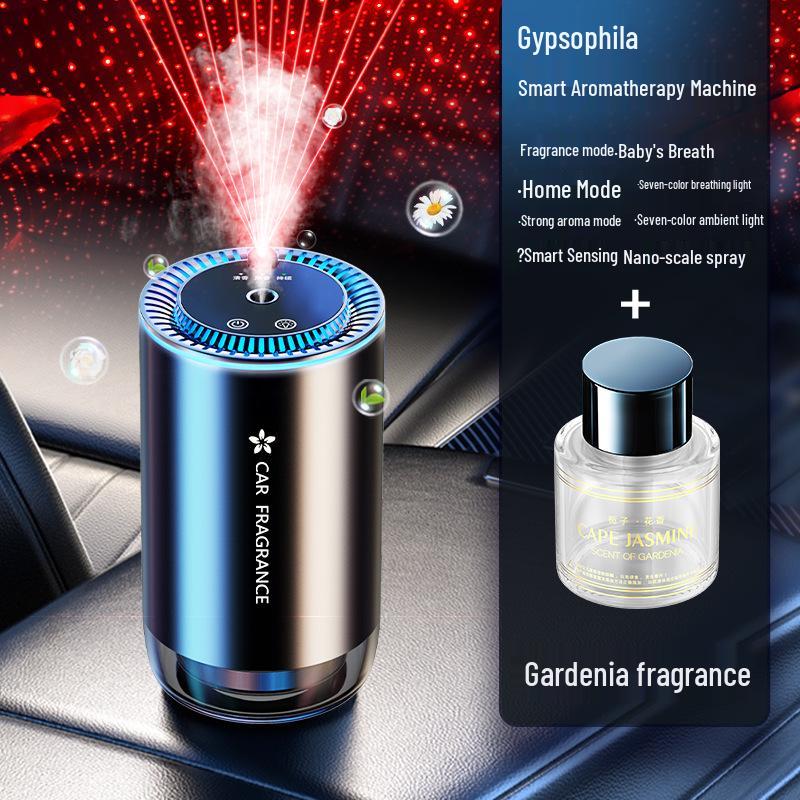 Starry Sky Smart Aroma Diffuser: Dual-Use Misting Perfume with Floral Scent & Atmosphere Light for Car and Home