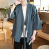 Summer Thin Seven Point Sleeve Cardigan Jacket Men's Casual Short Sleeve Manteau Hanfu Jacket