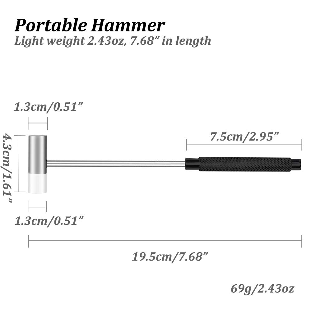 Mini Zoll Handwerk und Schmuck Multifunktionshammer Reparatur Handwerkzeug für und Musikinstrumente Doppelkopfhammer, 7-3/5 Lang, Doppelseitiger Hammer,