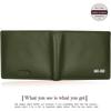 Men Casual Green Genuine Leather RFID  Wallet - Regular Size (4 Card Slots)