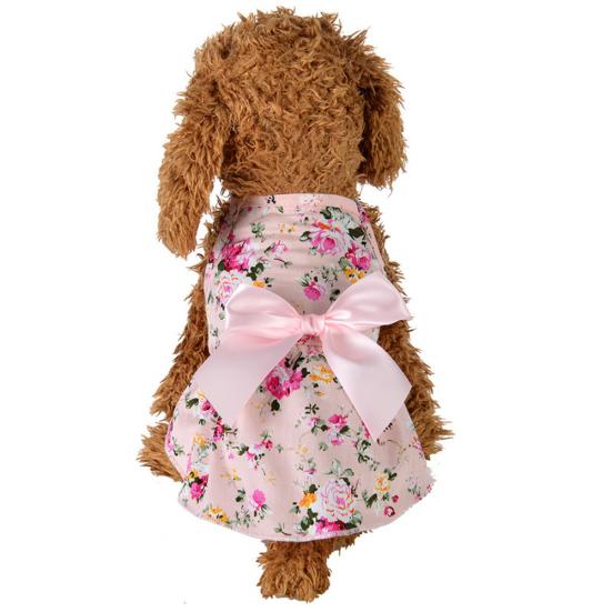 Pet Clothes - Flower Print Cotton Cute Pet Dress Cat Dog Costume Outfit Clothes