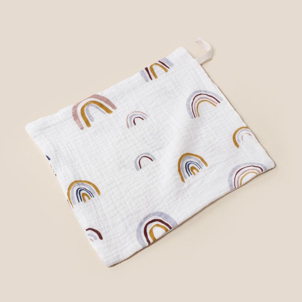 Baby Soft Cotton Muslin Handkerchief with Lanyard