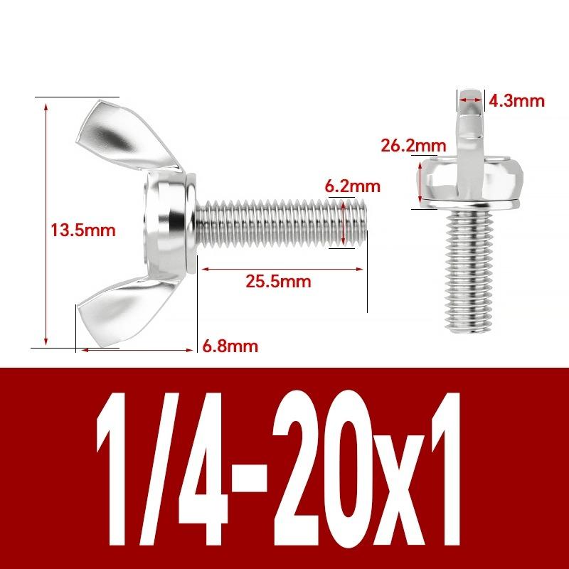 BSW / UNC 10#-24 1/4-20 Acciaio Inossidabile 304 A2 Viti Serrabili a Mano Bulloni a Farfalla Vite a Molla Regolabile