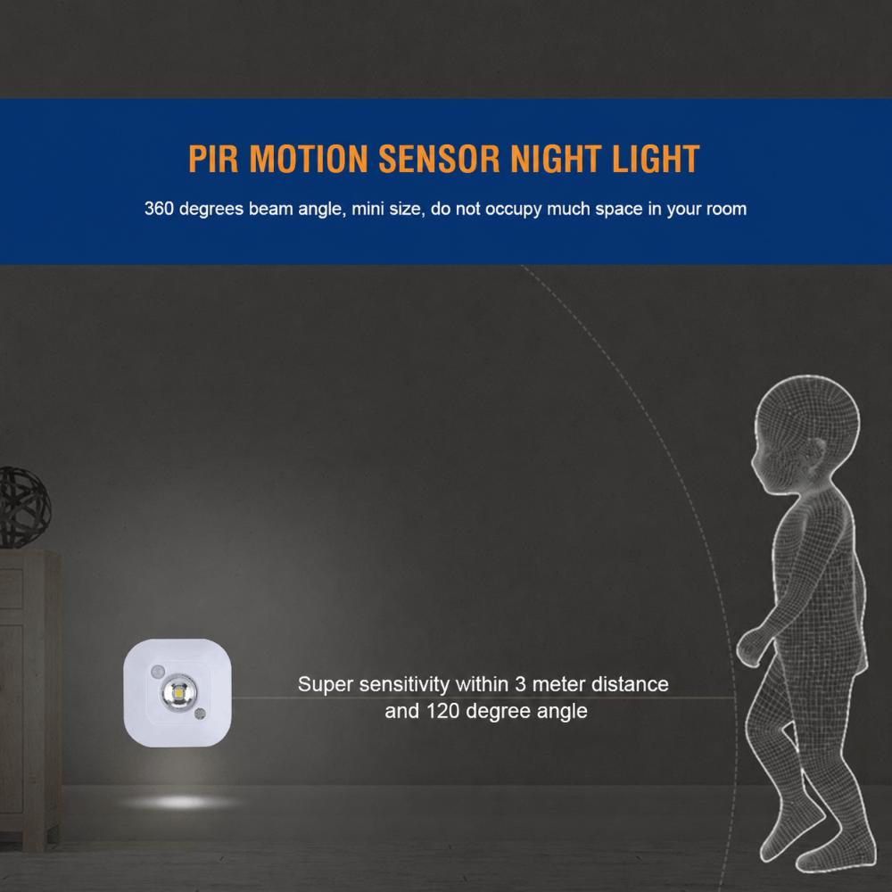 Battery Powered Motion Sensor Night Light Mini Size Infrared Night Light Cabinet Lamp  Outdoor