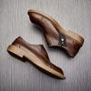 Leather Casual Leather Shoes For Men With One Foot, Big Head Shoes, Platform Men'S Shoes, Round Head, Lazy Loafers For Men