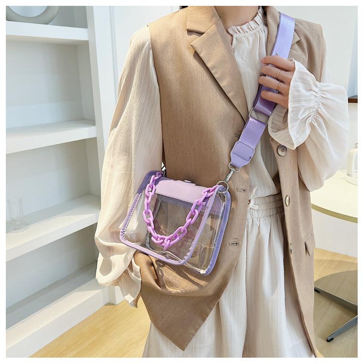 Transparent Crossbody Messenger Handbags Women PVC Cylinder Shoulder Bags Women Sling Bags