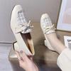 Woman Pumps Block Heel Loafers with Bow Chunky Heels Square Toe Shoes for Women Medium Y2k Popular Stylish Luxury Brand Shoe 39