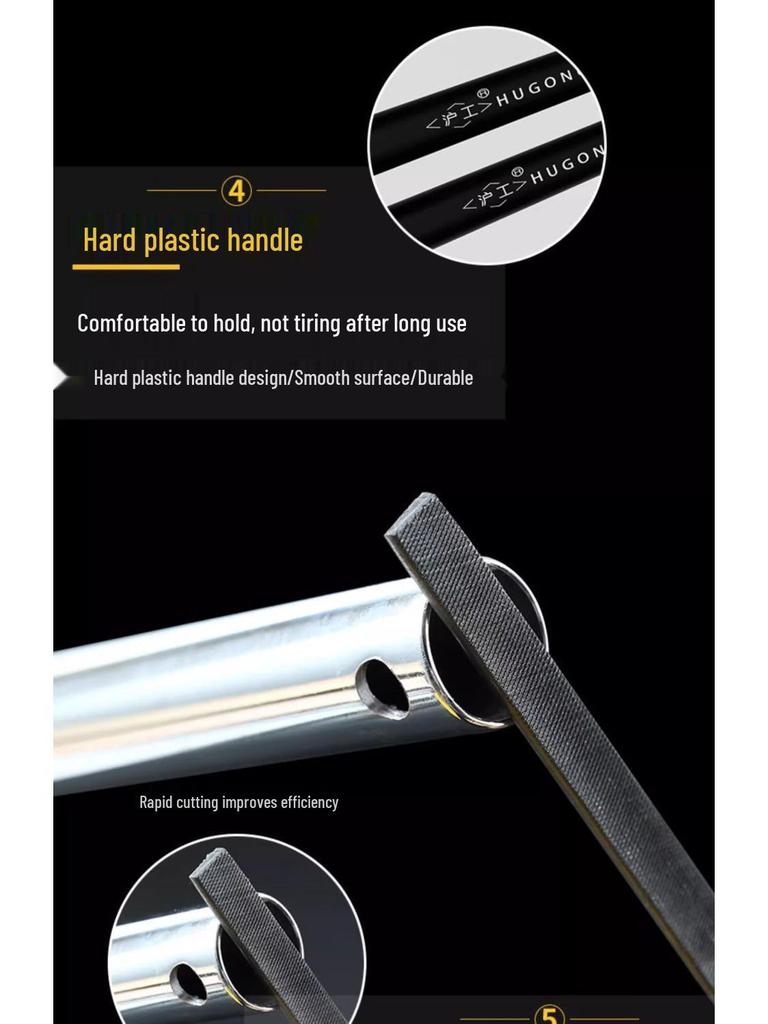 Diamond-Coated Assorted Woodworking and Metal Files Set: Flat, Half-Round, Triangular Shaping Tools