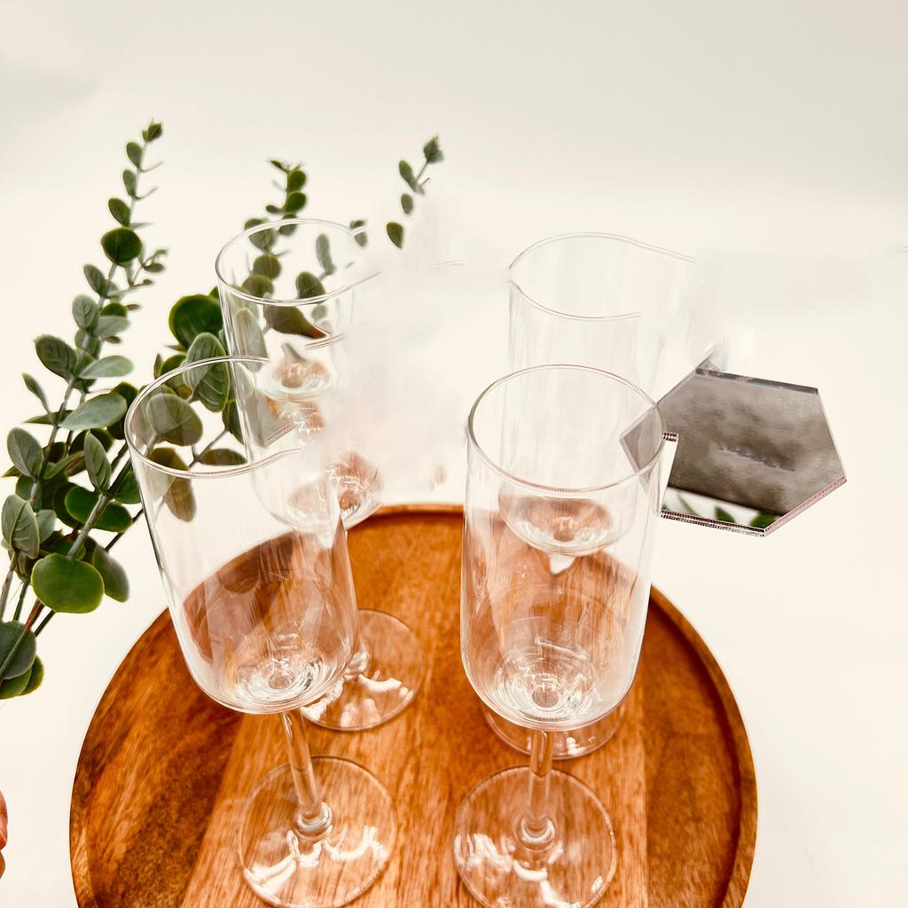 30/50/100PCS Acrylic Circle Cocktail Glass Charm Round Drink Tag Blank Marker Wine Glass Charm Wedding Birthday Party Decoration