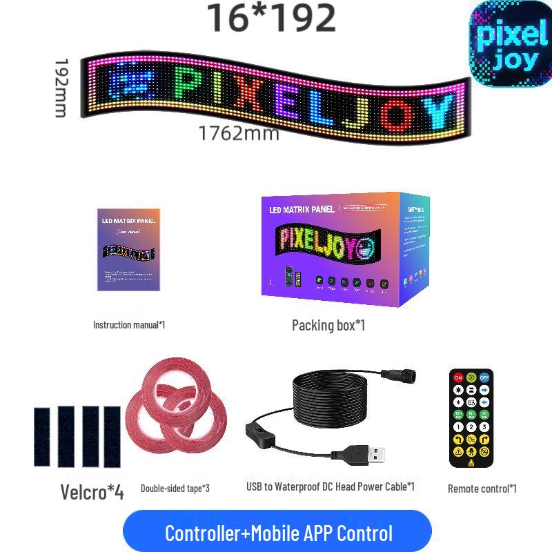 LED Full-Color Bluetooth Interactive Car Screen Sticker - Waterproof & DIY