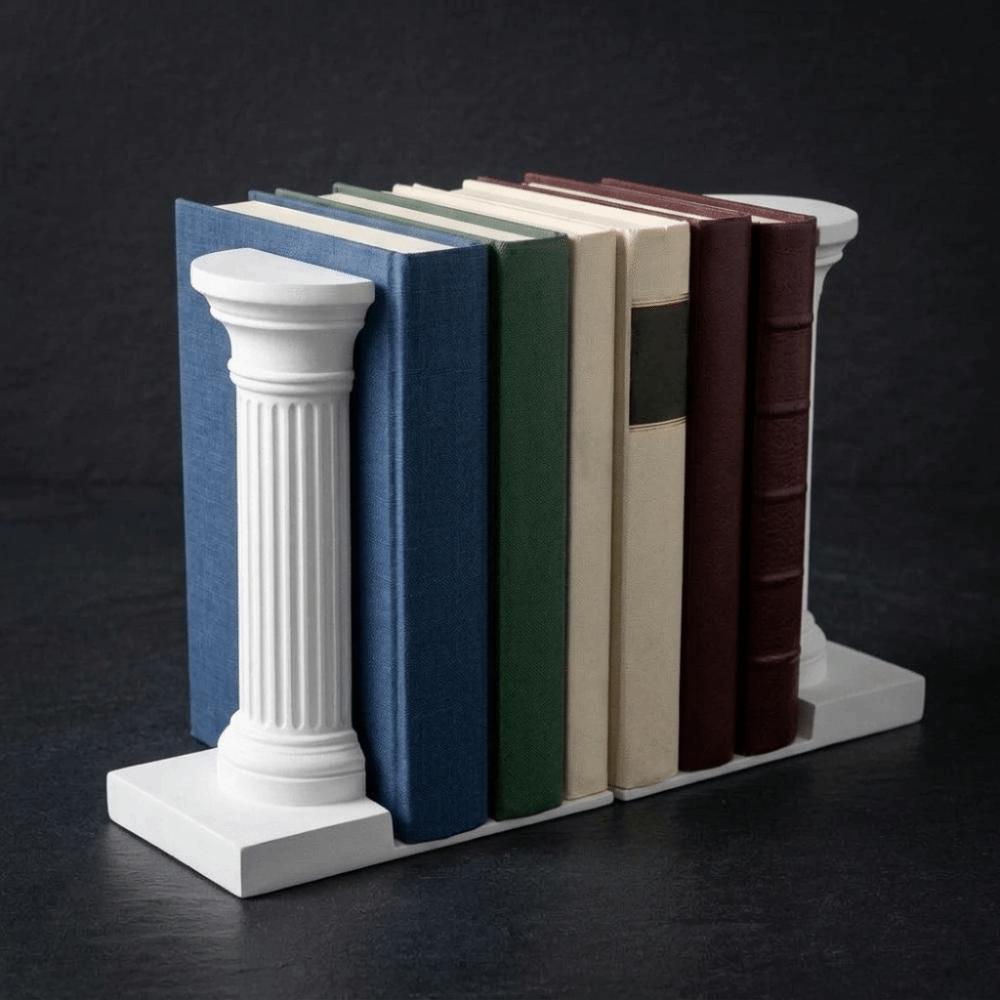 1 Pair Artistic Architecture Style Bookend 3D Printing Book Holder Bookshelf Desktop Organization