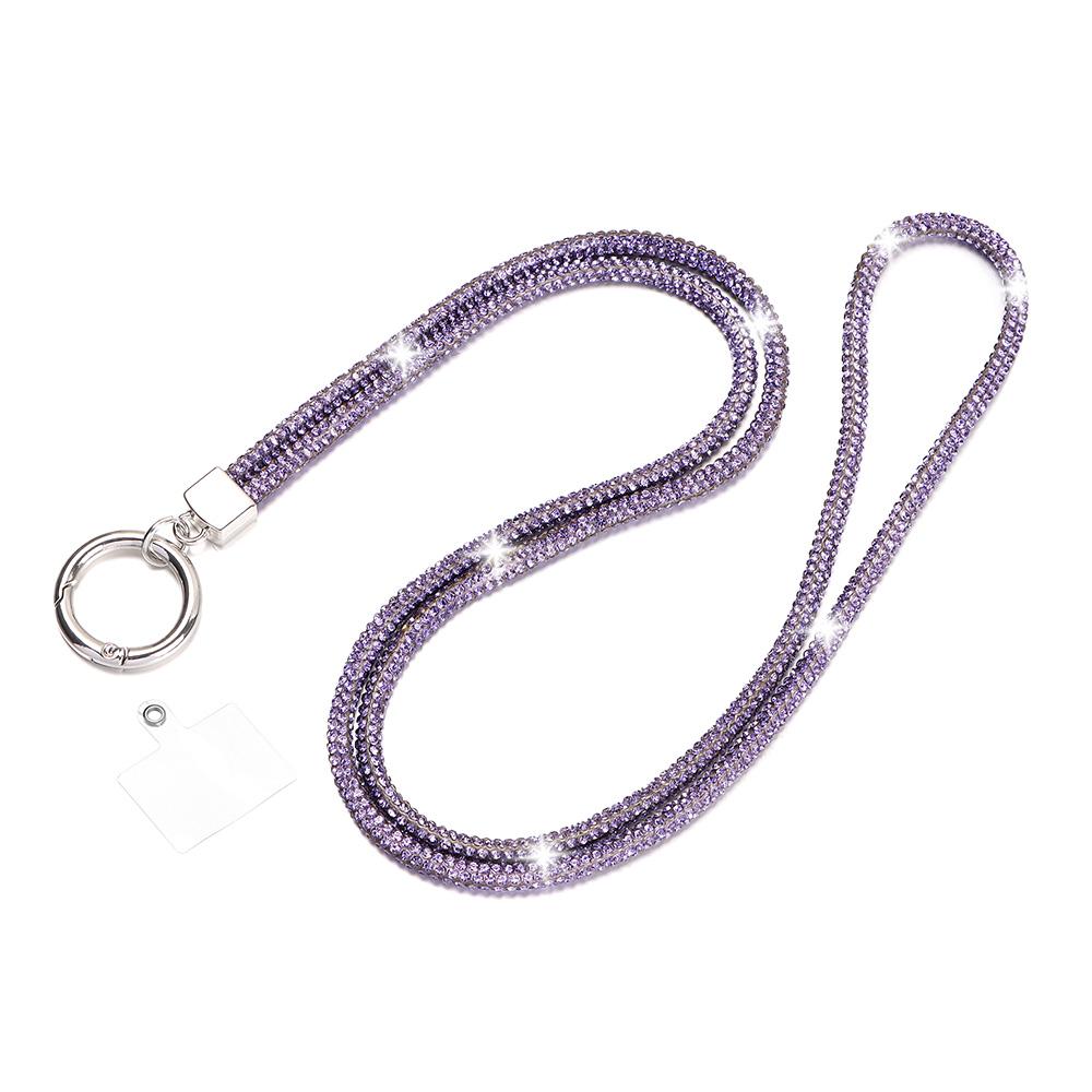 Fashion Keychain Bright Crystal Anti-lost Rope Rhinestone Phone Lanyard Hanging Cord Chain Straps