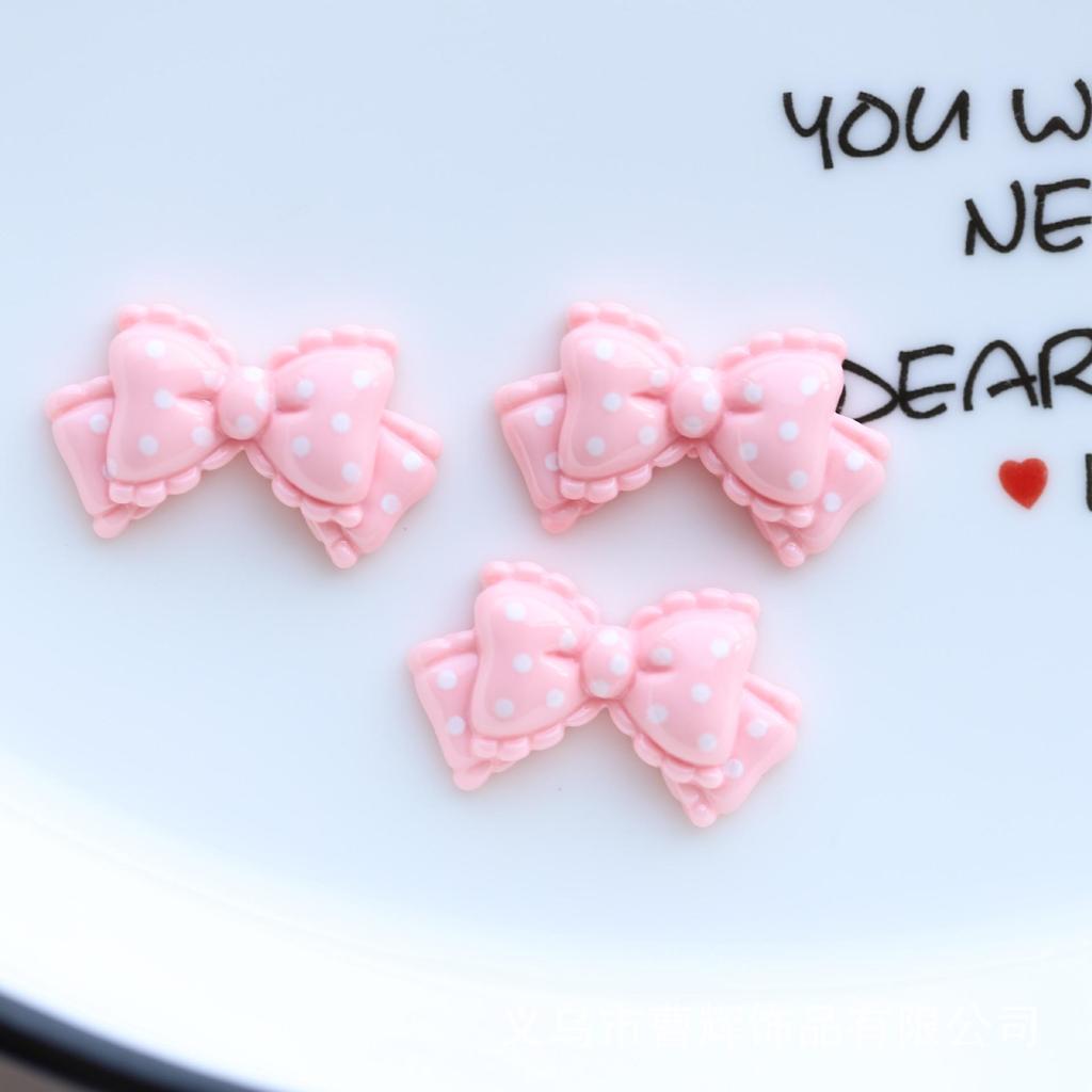 Polka Dot Bow Resin Jewelry Accessories for DIY Phone Case Decoration