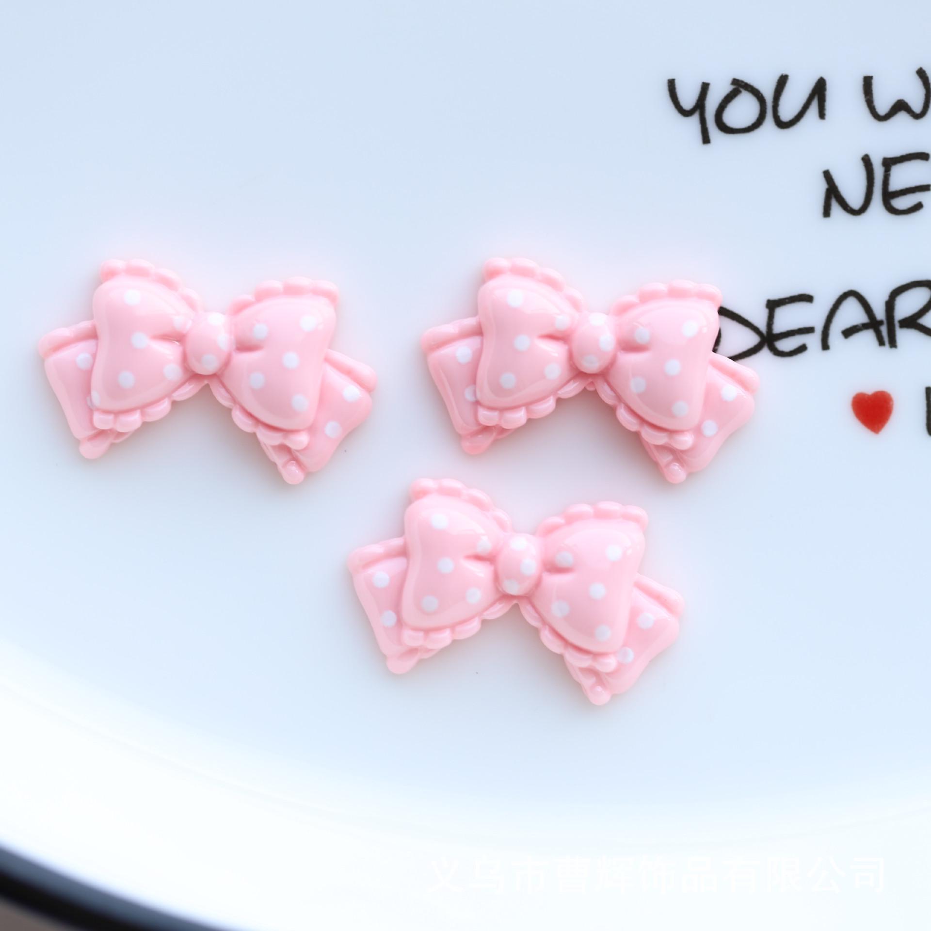 

Украшения из смолы в виде банта в горошек для самостоятельного украшения чехла для телефона Approx. 2.5cm x 1.5cm