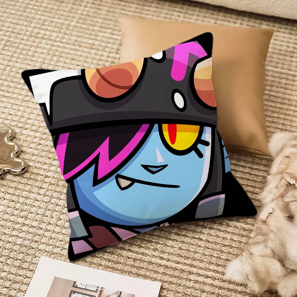 B-Brawl Anime S-Stars Pillow Case Anti-dustmite Pillowcase Invisible Zipper Silky Short Plush Sofa Cushion Cover