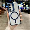 Solid Color Transparent Camera Len Stand Magnetic Charge Bumper Phone Case For Samsung Galaxy S25 Ultra S24 FE S23 Plus Soft Silicone Protection Cover