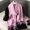 Nytt 62 farger Vinterskjerf for kvinner Langt Varmt Kasjmirskjerf Hijab Ensfarget Dame Sjal Wrap Kvinnelig Pashmina Bandana Hodeskjerf