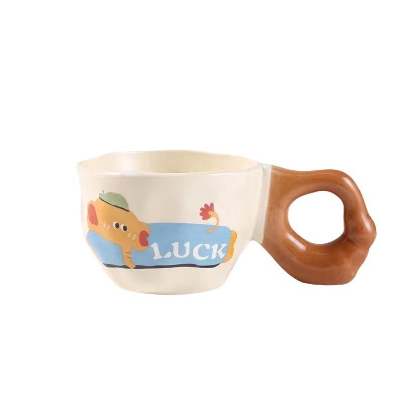 Animal Mug Big Ear Coffee Cup New Product Office High Value Water Cup Home Children's Breakfast Ceramic Cup